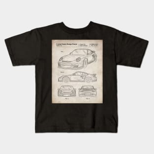 Supercar Sports Car Patent - Car Lover Classic Car Art - Antique Kids T-Shirt